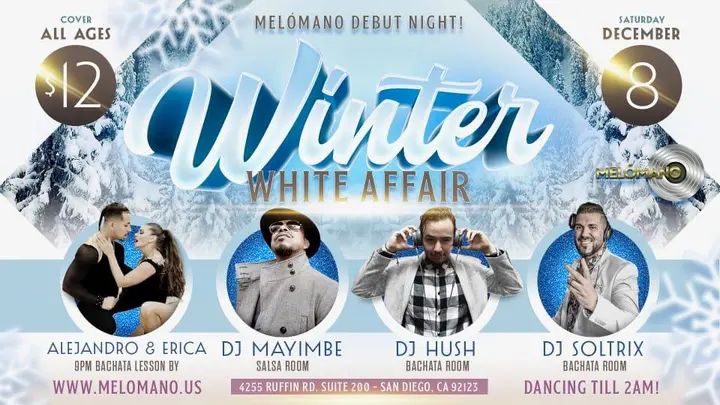 Save The DATE for December 8th!! The Melómano Winter White Affair Debut night never disappoints!! All the Melómano Fam debuting dance routines for the first time ever!! And a