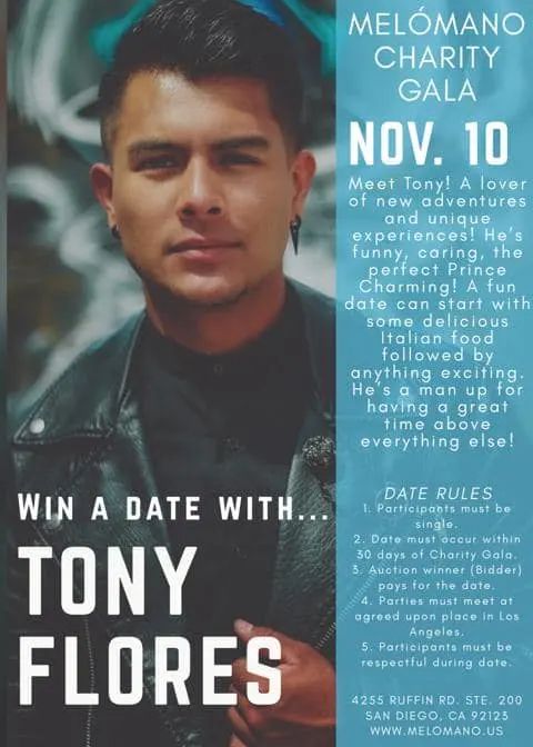 Meet Tony! One of our many singles giving back by getting auctioned off at the Melómano Charity Gala benefiting Train for Change. Over the next few weeks we will continue to p