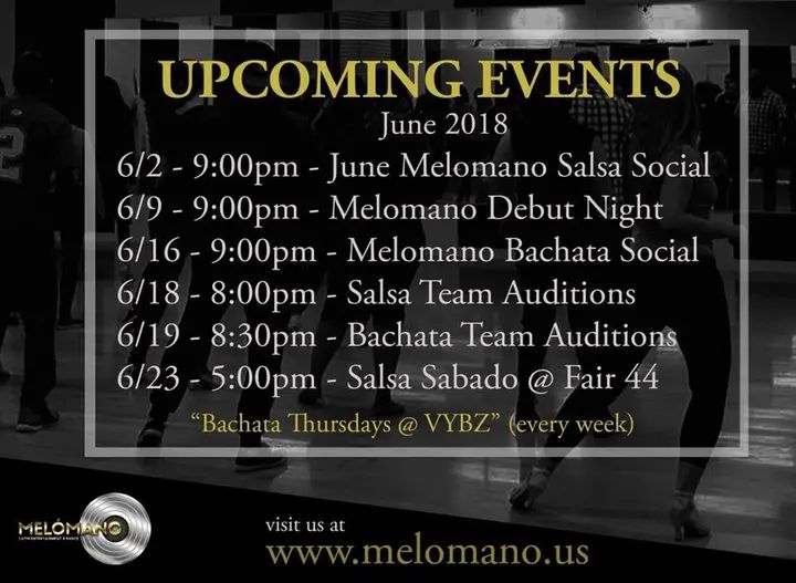 June is here! Here’s a peak at the Melómano upcoming events! Click on any link for more info!! Melómano Social June 2nd 🎊👇🏼👇🏼 https://www.facebook.com/events/164480713