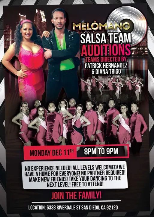 In just a couple of hours we kick off our Salsa dance team auditions!! Can’t wait to see all the new beautiful faces!! We have a special holiday goody for the first 50 people!