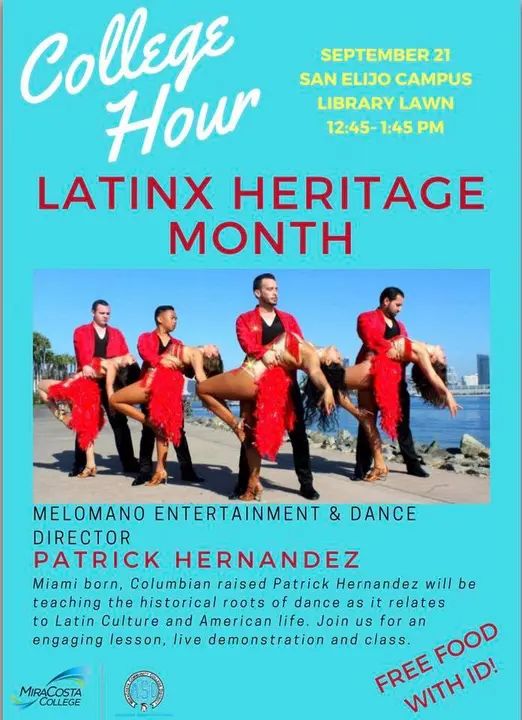 It's our pleasure to be a part of the San Elijo Campus college hour! Going to spread our love for dance! #MelomanoEnt #LatinXHeritage #LatinMusic #LatinHistory