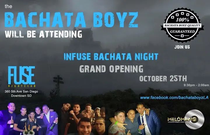 Making a special appearance this Sunday at InFuse Bachata Night inside Fuse Nightclub.... The Bachata Boyz!!!!! Come hang out and party with us!!! #BachataBoyz #InFuseBachata