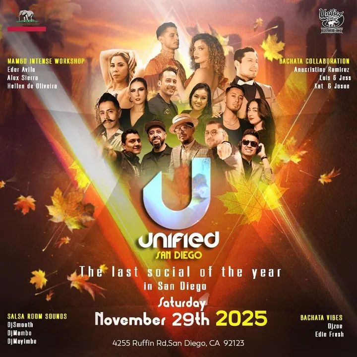 It’s going down! The final unified social of 2025 in San Diego!🙌🏾 Saturday, November 29, 2025! Unified On2 Social Not just a Social…. It’s an Experience! ⚠️ Early bird pri