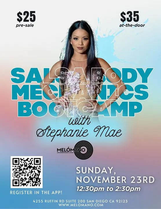 💥 Salsa Body Mechanics Bootcamp With Multiple World Champion Stephanie Mae! 💃 Two hours 😌 of focused movement, technique, and intentional training!!This bootcamp is design