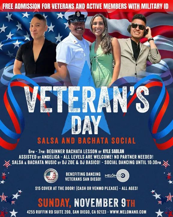 🚨FREE for Veterans and Service Members! Breaking news! 📣 thanks to a generous anonymous donor ALL VETERANS AND SERVICE MEMBERS ARE FREEEEEE!!! 🙌🏼 Sunday, November 9th! L