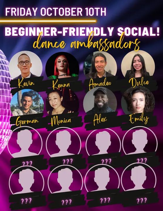 🤩Our First Dance Ambassador reveal is here with Kevin, Kenna, Amadeo, Dulce, German, Monica, Alex and Emily!🤩 They are ready to dance with you at the Melómano Beginner Frien