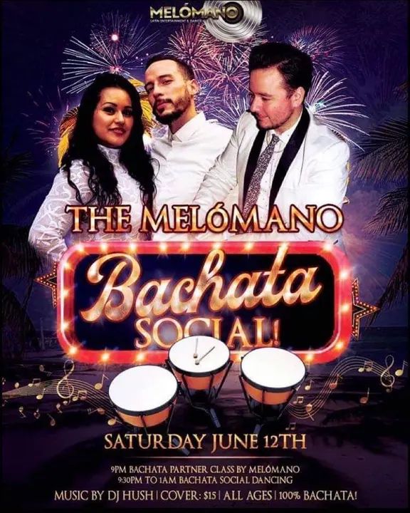 One Week Away ✨ 🔥 SATURDAY JUNE 12th!!! 💃🏽 9pm - Bachata Partner work Class 🕺🏽9:30pm to 1am Bachata Social Dancing! Use our new Dance app for a fast check in at the