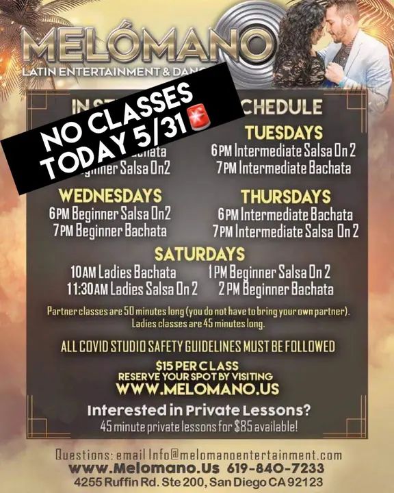 NO CLASSES TODAY 5/31 🚨 But, we will see you the rest of the week for some fun classes ✨🕺🏻💃🏻 ✅ Sign up for classes by downloading our new Dance App!! 🤩 🔸Link to Ap