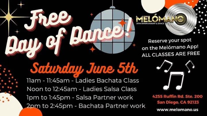 Join us for our FIRST IN PERSON FREE DAY of DANCE on Saturday, June 5th!! 🥳 Come groove with us and have some fun! We got a great line up for you dance lovers! Don't miss it