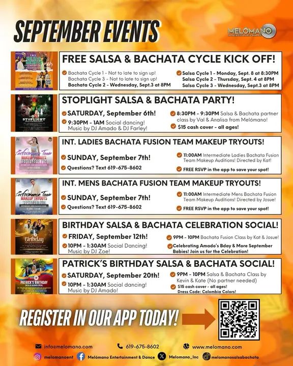 SEPTEMBER IS HERE!!!✨🍂 We’ve got a month packed with FREE Cycle Kickoffs, socials, parties, and special celebrations! 💃🕺 No matter your level, September is packed with mom