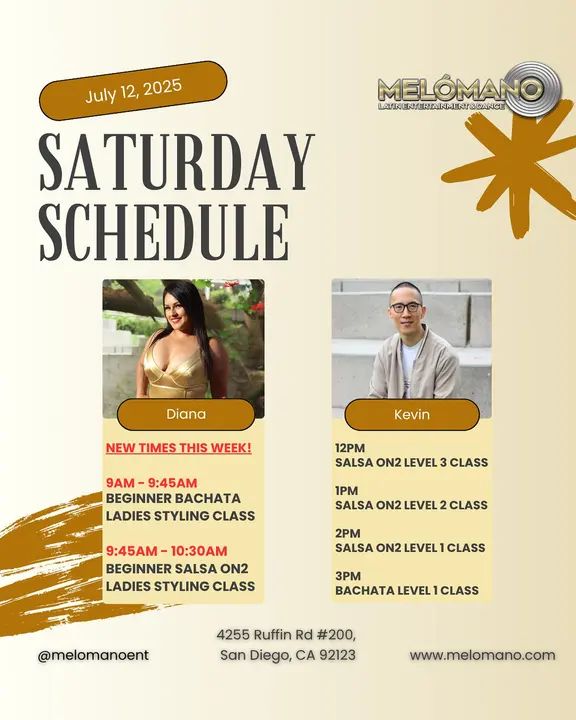 It’s the weekend and it is Saturday! Time to dance and have fun! Join us for Salsa & Bachata classes! 🥳 9am🔸Beginner Bachata Ladies Styling 9:45am🔸 Beginner Salsa Ladies