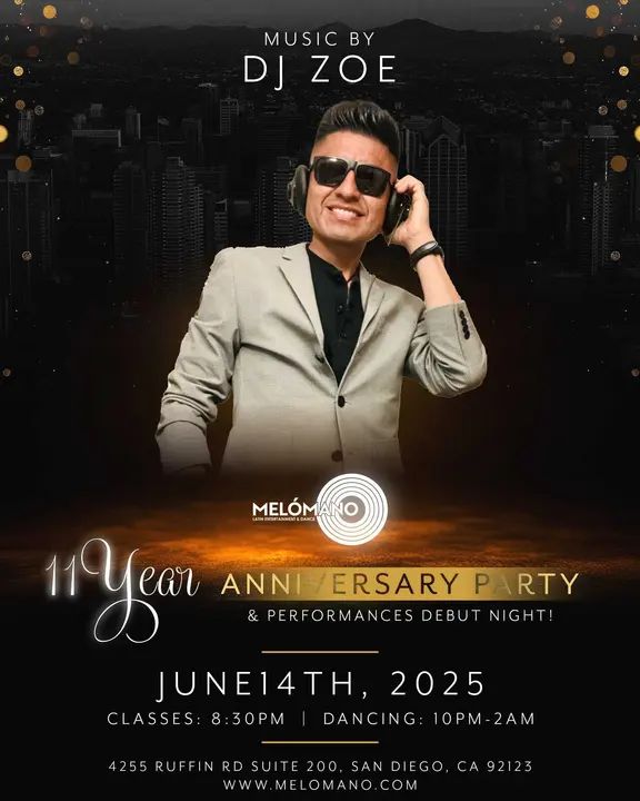 🎉 Our Anniversary Lineup continues... Next up: DJ ZOE 🔥 Bringing the heat to the bachata room with his signature energy and fire tracks! 💃🎧 You already know it’s going to