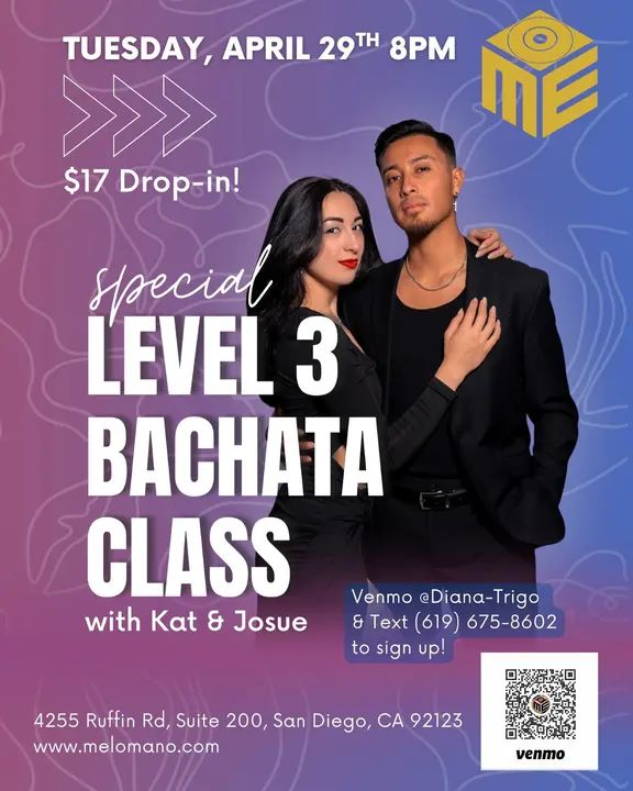📣Very special Pop Up - drop in Level 3 Bachata class with the talented @katt.gxx and @josway_official!!! 🤩 THIS TUESDAY THE 29th at 8pm! 🙌🏼 Venmo @Diana-Trigo $17 to secur