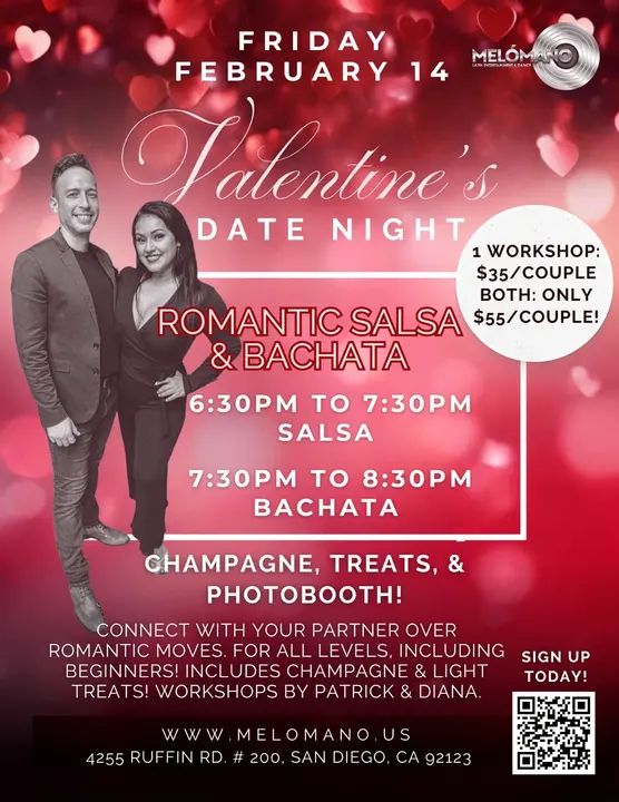 Looking for something fun to do with your loved one? 👀🥰Try our Salsa or Bachata Dancing Valentine’s workshops for couples! 😍 ✨Save the date!! ✨ ♥️Friday, February 14th