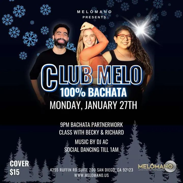Get ready bachata lovers for a 100% Bachata night!🔥 We’re bringing the hottest dance floor vibes! Be a part of the Bachata magic! 🤩 It’s going down on Monday, January 27th!