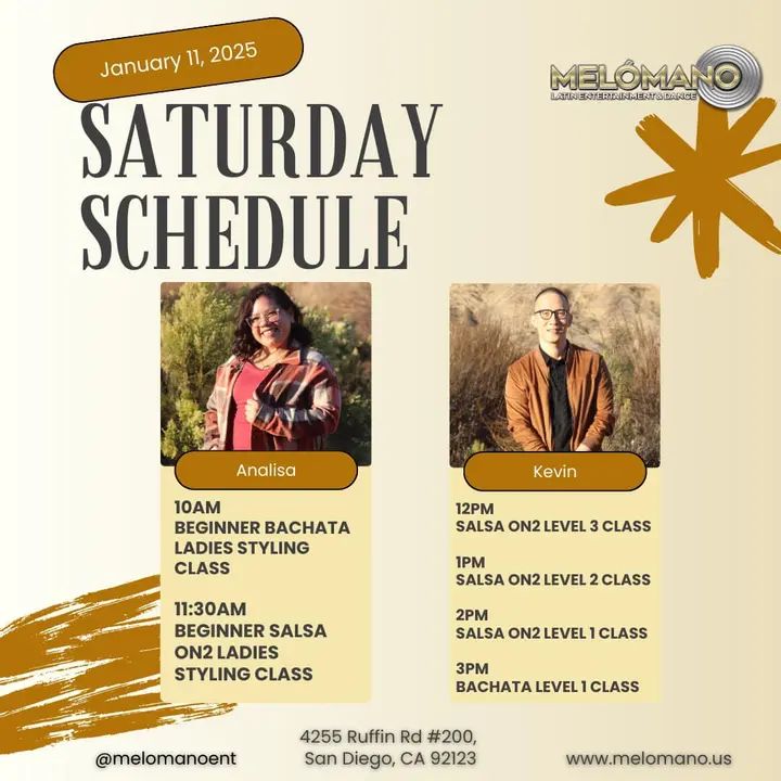 It’s the weekend and it’s Saturday! Time to dance and have fun! Join us for Salsa & Bachata classes! 🥳 10am🔸Beginner Bachata Styling 11:30am🔸 Salsa Ladies Styling Noo