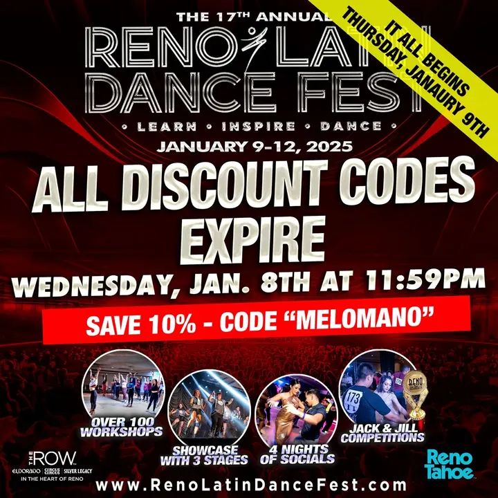 📢TONIGHT!! 📍 ALL discount codes expire Tonight, Wednesday, January 8th at 11:59PM This discount is for ALL Passes and Activities: VIP Full Festival Pass - Only 1 left Full