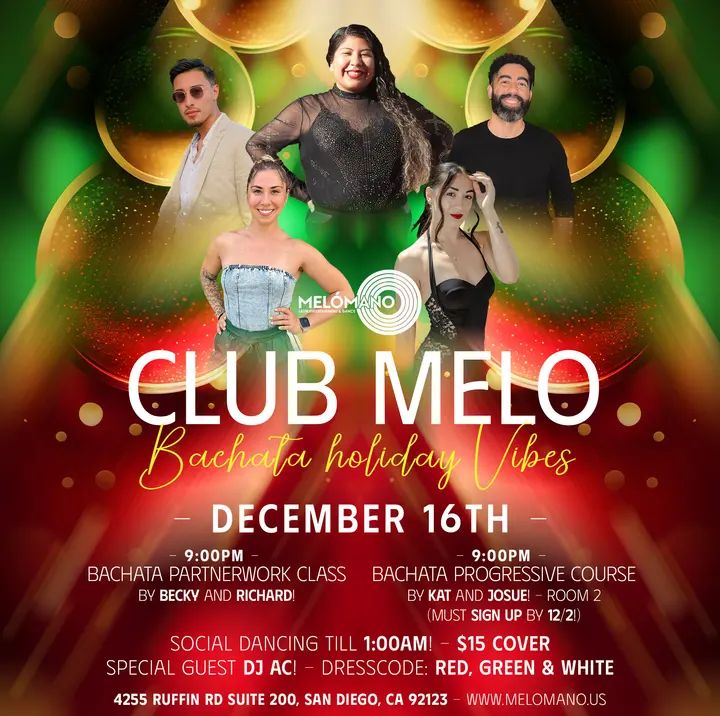 TONIGHT!!! Get ready to feel bachata vibes at our new 100% Bachata night! 🔥 We’re bringing the hottest dance floor vibes this holiday season! 🎁🎄 Be a part of the Bachata m