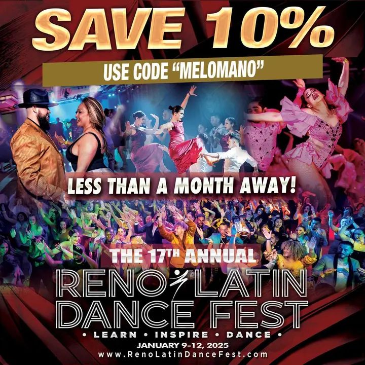 🙌 Count down to the @renolatindancefest Don’t miss the 17th Annual 👉 SAVE 10% - Buy your passes today with my code! Code: Melomano Direct link to my discount here: https://