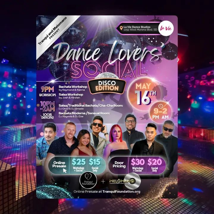 The lights are up, the mirror balls are spinning, and our next Dance Lovers’ Social is here: Disco Edition 🪩 Brought to you by special collaboration between Tranqui Foundatio