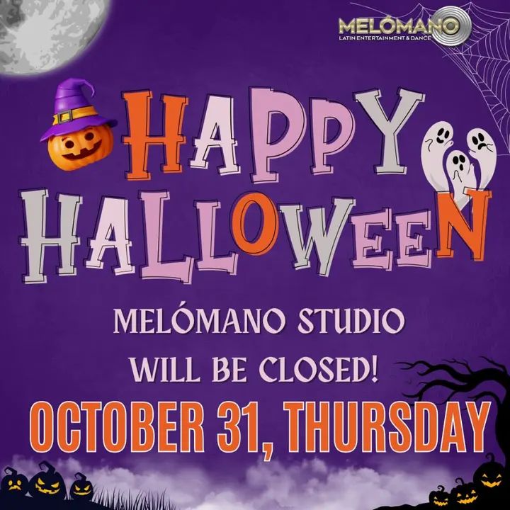 🎃👻 Happy Halloween from Melómano! 👻🎃 Please note that we’ll be closed Today, October 31st so everyone can enjoy their spooky celebrations! 👀🕸️ But don’t worry—the studi