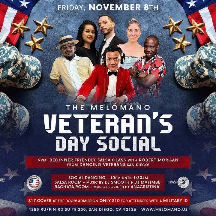 Friday November 8th, we’re going big for the Veterans! 💪🏻 Join us for a night of dancing, fun and honoring Veterans! 🇺🇸🇺🇸 Don’t miss this fun event! 💙💙 Admission only $1