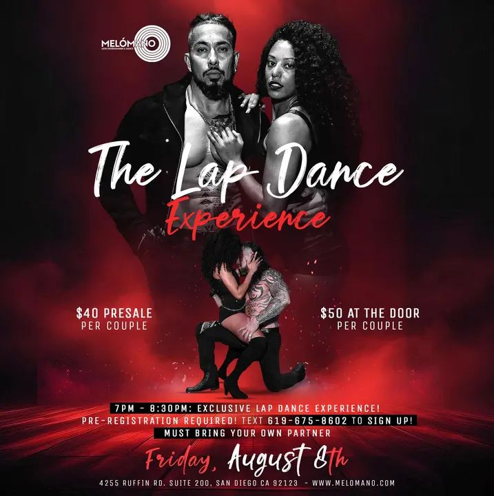 THIS FRIDAY! It’s finaly here!! 🎉💃🕺 The LAP DANCE Experience by Alejandro Rey and Kat! Friday 8/8!🎉💃🕺 Are you ready the World Famous Lap Dance Experience!? It's coming