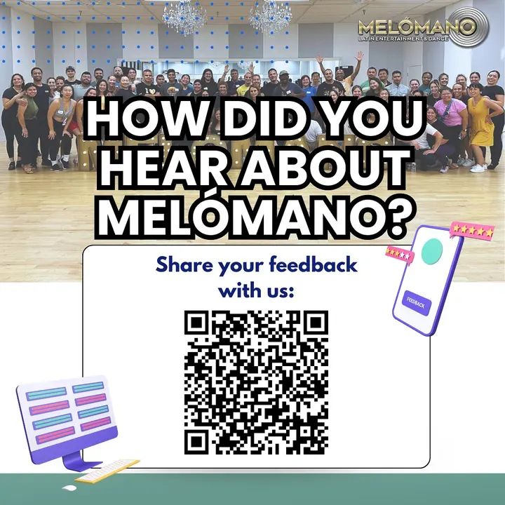 How did you first hear about Melómano? 💃🕺 We’d love to know! Scan the QR code or click the link below to share your answer and help us reach more dance lovers like you!✨ Yo
