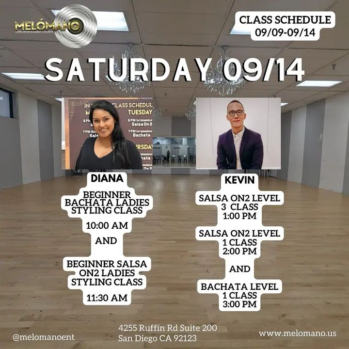 It’s the weekend and it’s Saturday ! And it’s time to dance! 💃🏻🕺🏻Time for some weekend fun 🥳 🎉Come join us for our Salsa & Bachata classes 🔸10am Beginner Bachata Styl