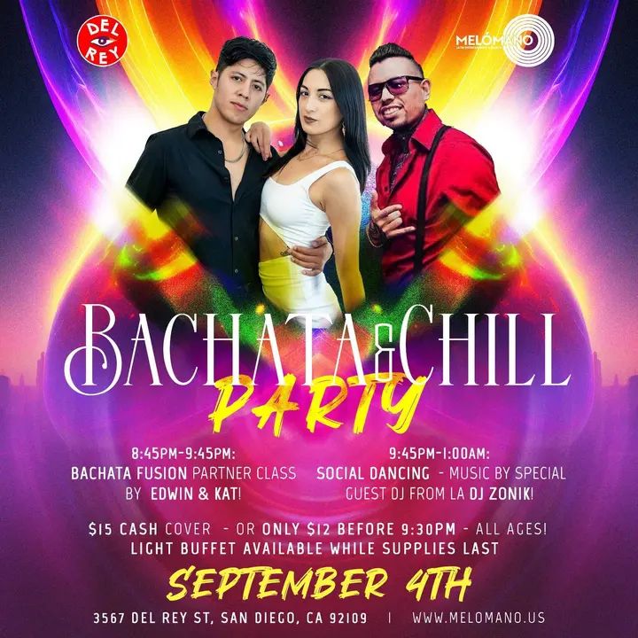 Thank you to everybody coming out last night for the amazing Bachata & Chill! 💃✨ We’ll be back to keep the vibe going and see you on September 4th!!🥳 #MelomanoEnt #Bachata