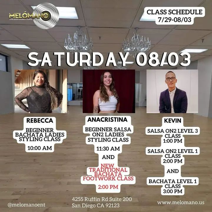 It’s the weekend and it’s Saturday ! And it’s time to dance! 💃🏻🕺🏻Time for some weekend fun 🥳 🎉Come join us for our Salsa & Bachata classes🎉 🔸10am Ladies Bachata Styl