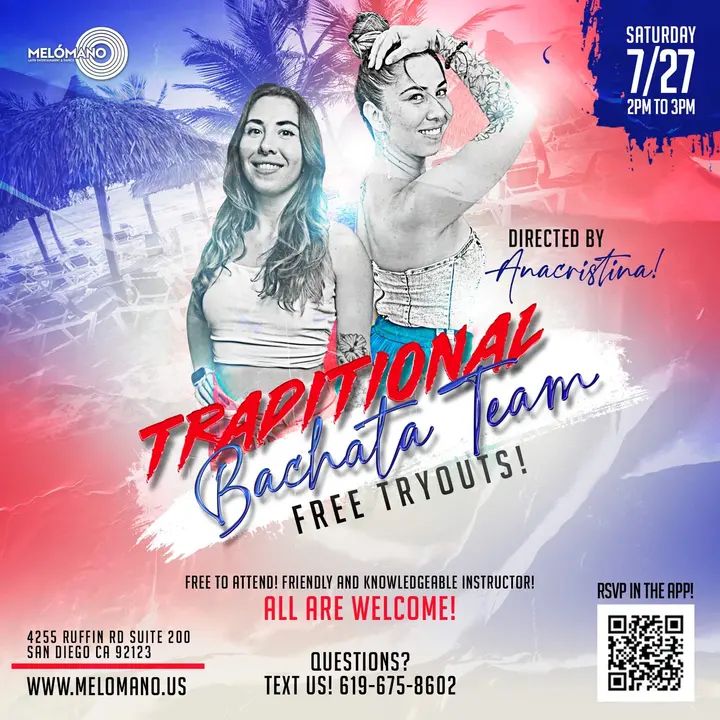 🔥Join Anacristina Ramirez for her FIRST TRADITIONAL BACHATA TEAM with the Melómano Fam! Be part of history as we embark on a new chapter for Traditional Bachata at Melómano!