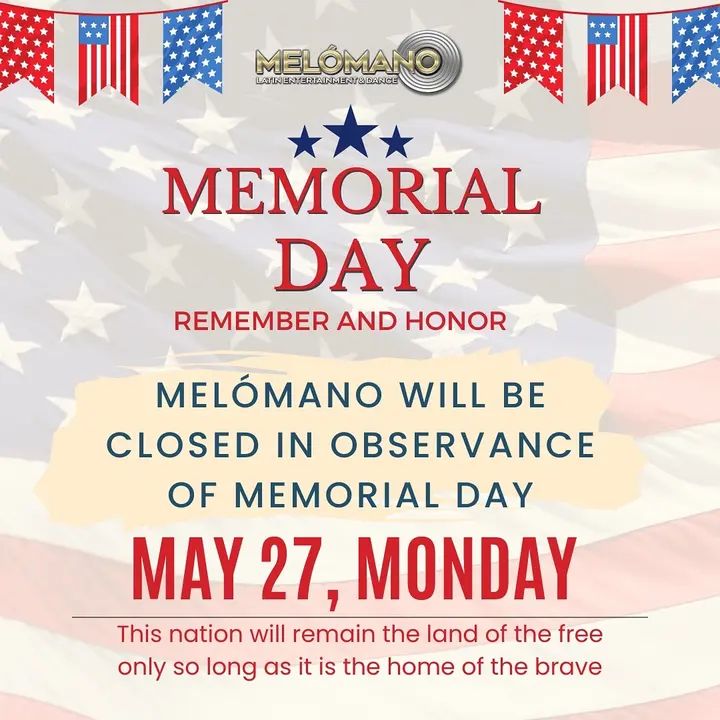 🚨ANNOUNCEMENT!!🚨 Monday, May 27th, the studio will be closed in observance of Memorial Day🇺🇸. We will reopen on Tuesday. 🙏🏻Thank you and have a meaningful holiday ❤️ #Mel