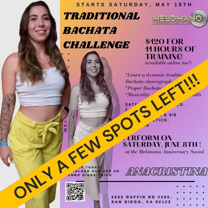 What an incredible response🎉🫶!! Thank you to everyone who reserved and signed up for their spot in the Traditional Bachata Challenge by Anacristina💃🙏🏻. Reserve your spot