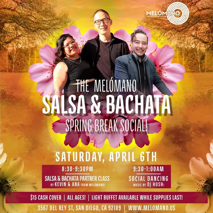🌺 Celebrate Spring Break with some Salsa & Bachata Dancing at Tango Del Rey! 🥳EVERY FIRST Saturday of the month you can count on having an awesome night at Tango del Rey