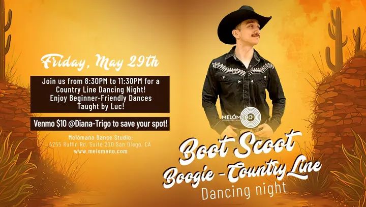Boots on, stress off! 🤠 We’re bringing the country vibes to the dance floor with our Boot Scoot Boogie – Country Line Dancing Night! 🌵🔥 Get ready for a night full of fun,