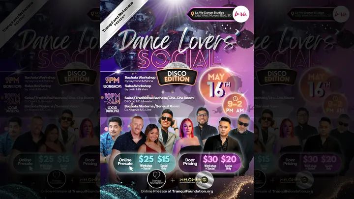 The lights are up, the mirror balls are spinning, and our next Dance Lovers’ Social is here: Disco Edition 🪩 Brought to you by special collaboration between Tranqui Foundatio