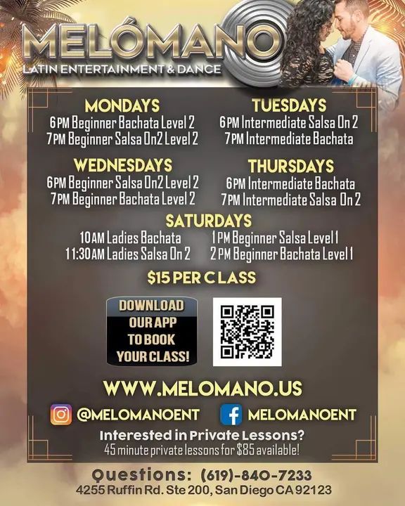 Saturday is tomorrow and it’s time to dance! 💃🏻🕺🏻Time for some weekend fun 🥳 🎉Come join us for our Salsa & Bachata classes 🎉 We have some new special guest instructors