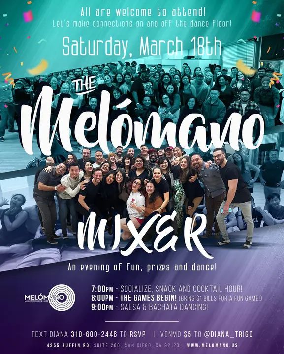 A fun night of mingling, mixing it up, prizes, and games awaits us! 🎉 The Melómano mixer is a place for good vibes and positive energy! 🤗 Lets get to know each other on and