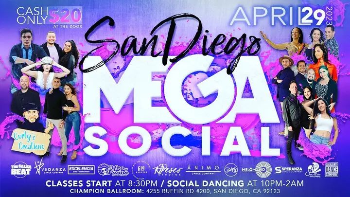 The Mega Social is coming quick!!! Make@sure you’re saving the date Fam! The incredible night of social dancing awaits! See you all on Saturday April 29th! #SDMegaSocial