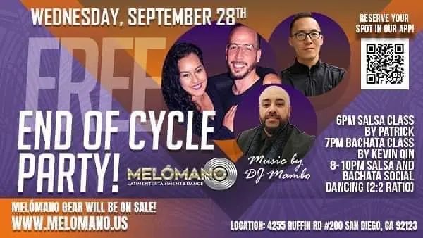 Coming Next🎉🎉🎉 It's time to celebrate! 🥳 Introducing the Melómano End of Cycle Party: FREE Classes AND Salsa & Bachata mini Social! Its going down Wednesday, September 2