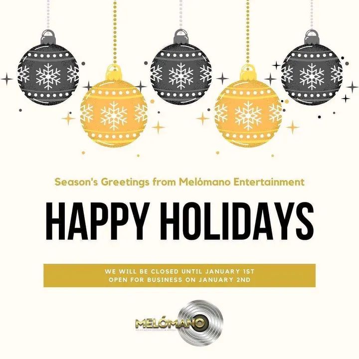 Happy Holidays! We’re back in action on Thursday January 2nd! We hope everyone is enjoying this time with their friends and loved ones! ♥️#melomanoent #happyholidays