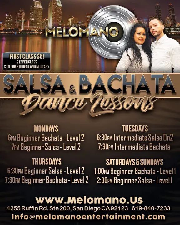 This Saturday! We kick off our new schedule for our group classes🔥 Starting at 1pm with our Beginner Salsa 🕺🏻💃🏻 Can’t wait to see you there 🙌🏼 #MelomanoEnt #SalsayBach