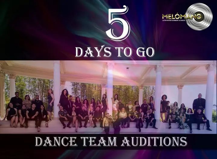 COUNTDOWN: 5 DAYS TO GO Dance team auditions are next week. JOIN our family!!! SALSA Team Auditions June 18th at 8:00pm https://www.facebook.com/events/2011384242443992/ BACH