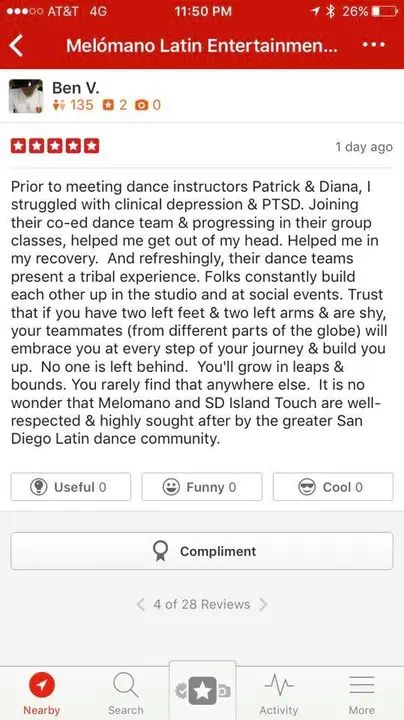 Love helping people through dance!! Thank you for your wonderful review! We will keep doing our best to bring joy to people's lives through dance!! Visit www.Melomano.us for o