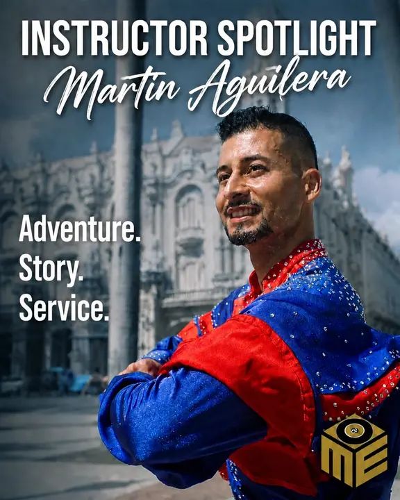 It’s Instructor spotlight Wednesday! 🌟 Today, we’re featuring the multi-talented Martin Aguilera!🕺✨ We asked Martin to share 5 things you might not know about him: 🏠 Busi