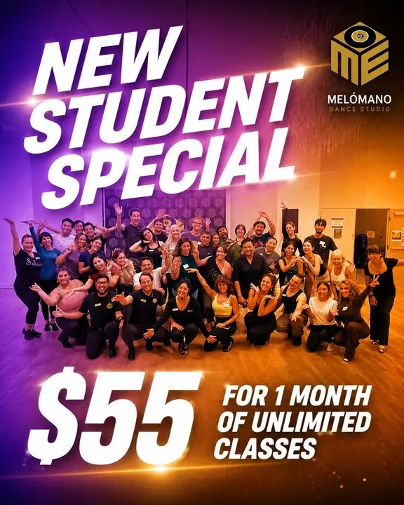 Ready to be DANCING BY SUMMER?! 🔥🕺💃 Melómano fam, this is THE best way to jump in: NEW STUDENT SPECIAL ✨ 1 month of UNLIMITED classes for just $55 🙌 Come learn Salsa +