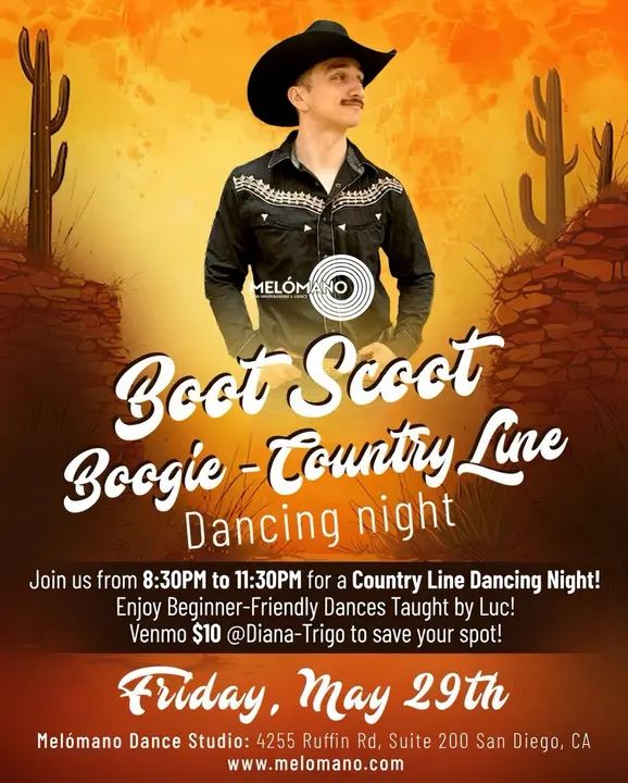 Boots on, stress off! 🤠 We’re bringing the country vibes to the dance floor with our Boot Scoot Boogie – Country Line Dancing Night! 🌵🔥 Get ready for a night full of fun,