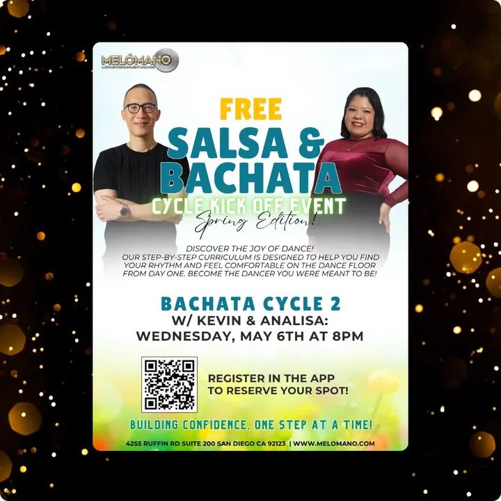 TONIGHT at 8PM!🥳 FREE Bachata Cycle 2 Kick Off Spring Edition!🌸 Join us for the NEW Cycle!🤩 Are you ready for a NEW and EXCITING WAY to reach your Dance Goals? 🤗 🙌🏼 Me