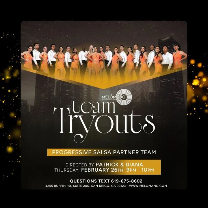 Join the Melómano Progressive Salsa Partner Team!! 👯‍♀️💃🏽Friendly environment with positive vibes! Directed by Patrick and Diana!🙌🏼 Come check out the FREE Melómano Progr